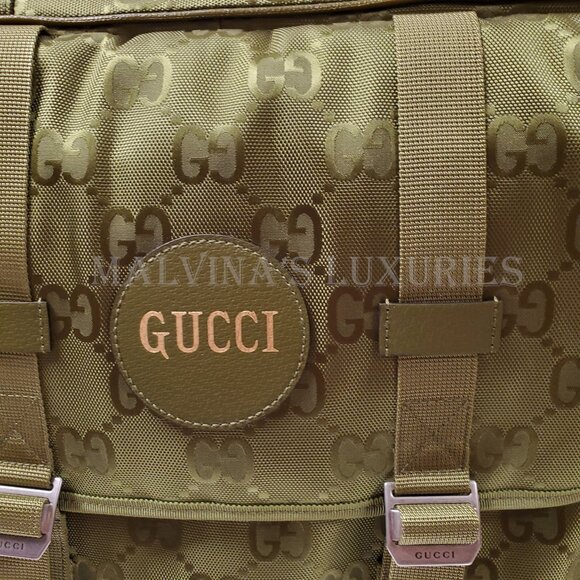 GUCCI OFF THE GRID SMALL TROLLEY SUITCASE GREEN GG LOGO NYLON TRAVEL BAG - Picture 11 of 16